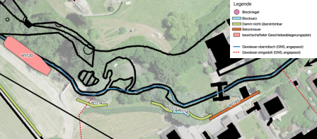 Die erhobenen Schutzbauwerke werden nach Werktyp kartographisch dargestellt. Dies dient als Übersichtsplan für die wasserbaupflichtige Stelle. Jedes Bauwerk wird zusätzlich in einem Steckbrief beschrieben und mit einem Foto abgebildet.